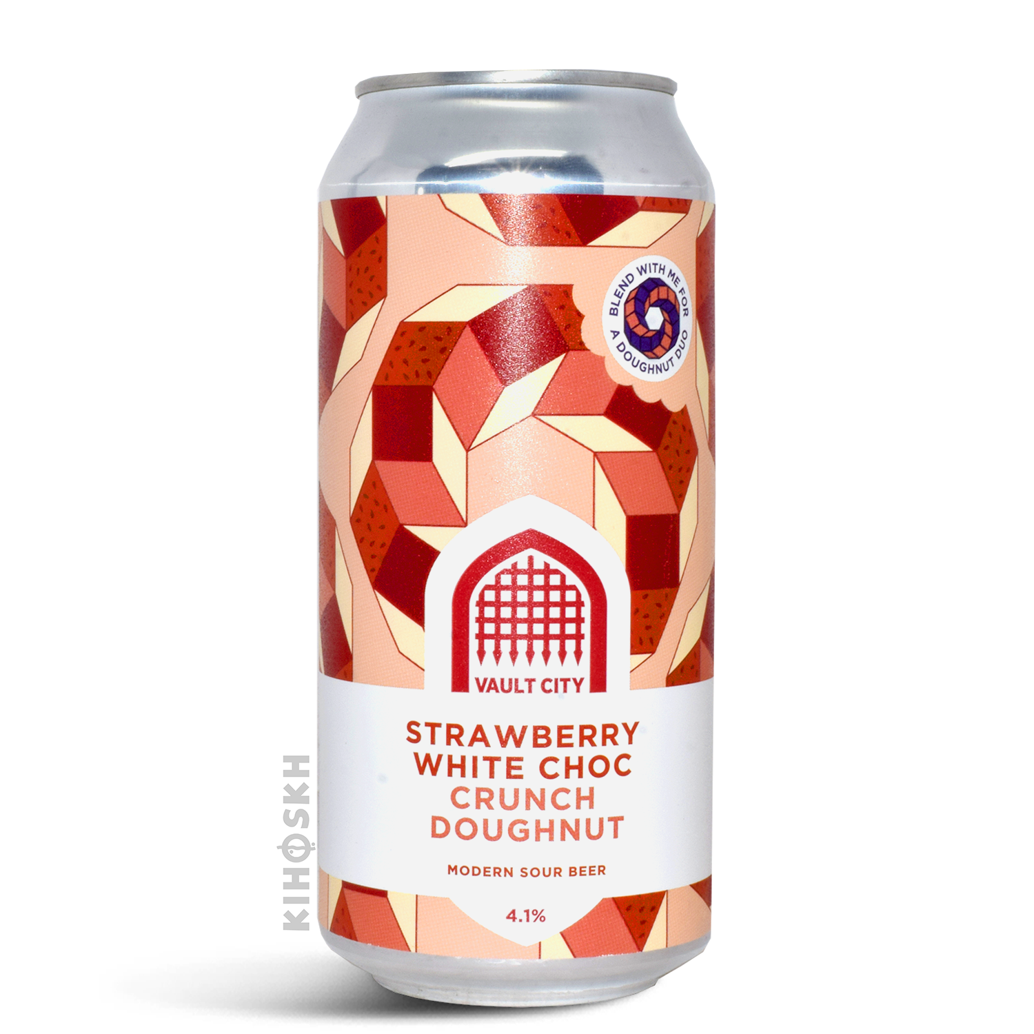 Vault City Brewing Strawberry White Choc Crunch Doughnut